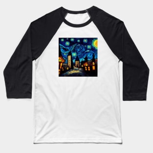 Starry Night Over Hogsmeade Baseball T-Shirt